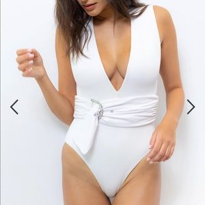 Revel Rey One-Piece Iridescent White Lurex